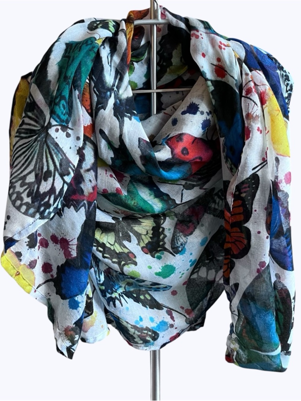 🦋 Zara Butterfly Print Scarf | 60 inch square